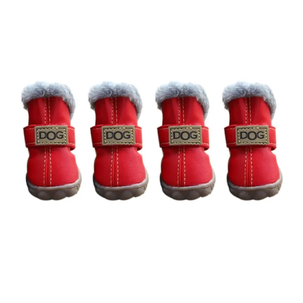 KinzoPaws 4Pcs Non-SlipSnow Winter Dog Boots