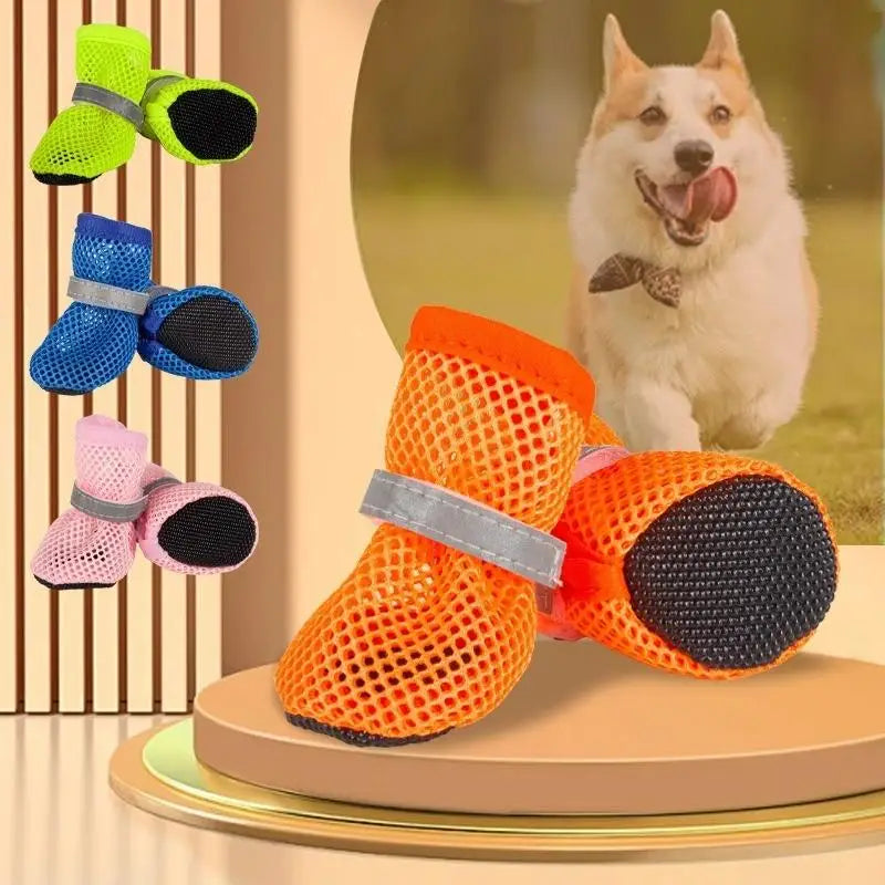 KinzoPaws Summer Breathable Mesh & Anti-Slip  Dog Shoes