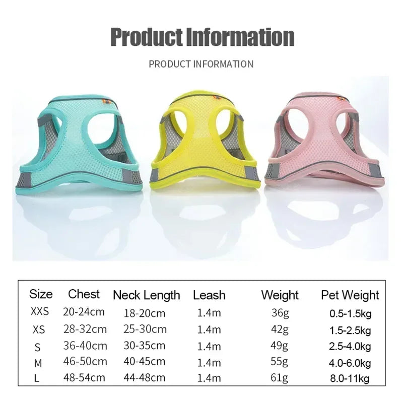 KinzoPaws Reflective  Vest for small dogs Dog Harness Small Dogs