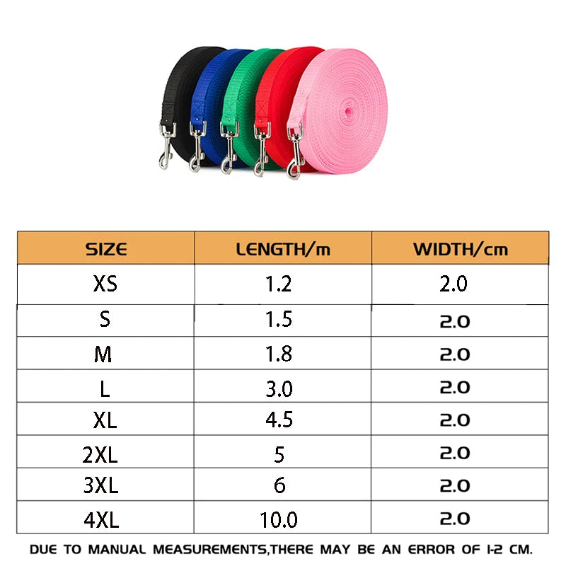 KinzoPaws Long Dog Leash- 1.2m to 30m Training Rope