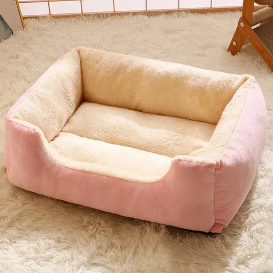 KinzoPaws Plush Pet Cave Bed - Warm Winter Cat House & Small Dog Basket
