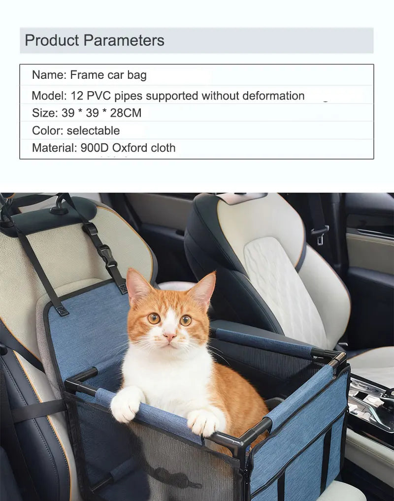 Pet Dog and Cat Foldable Travel Car Seat KinzoPaws