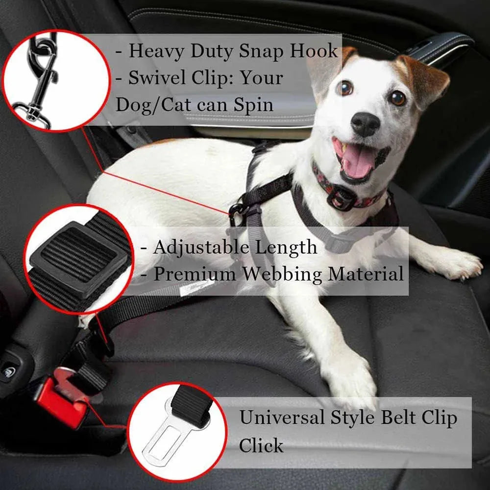 Adjustable Pet Car Safety Belt KinzoPaws