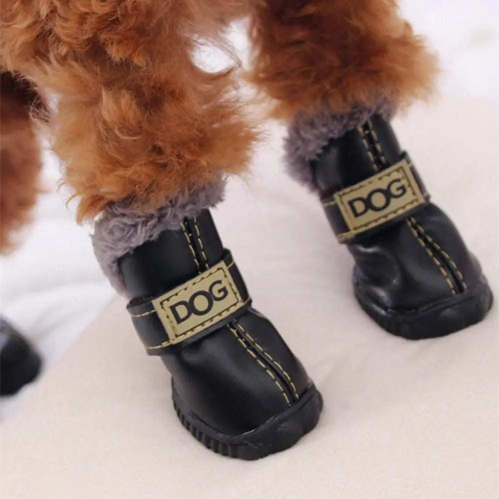 KinzoPaws 4Pcs Non-SlipSnow Winter Dog Boots