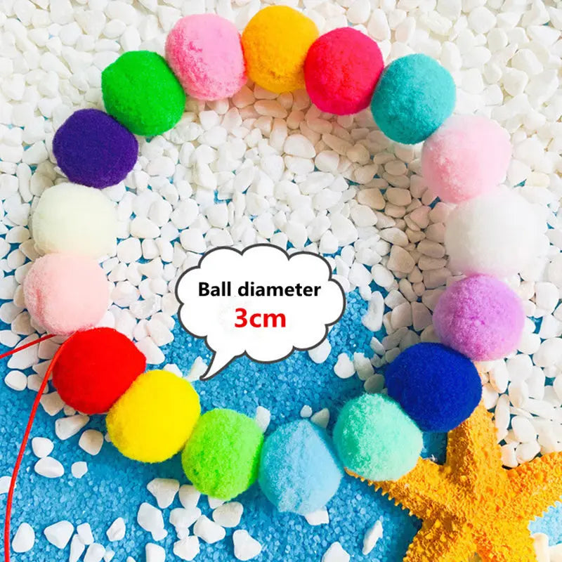 Handmade Rainbow Pom-Pom Flower Pet Necklace