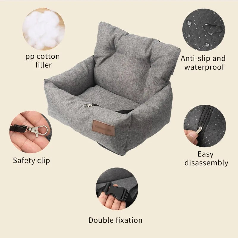 KinzoPaws Waterproof Dog Car Safety Seat