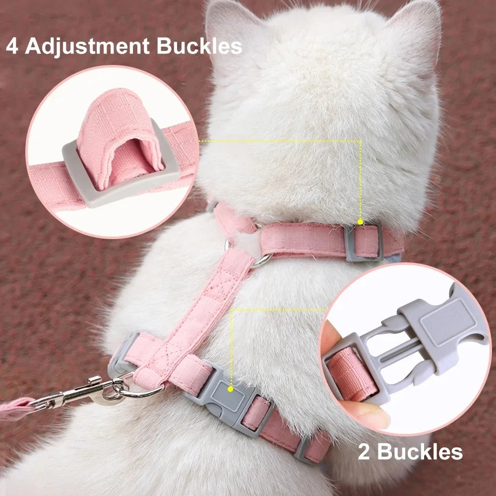 KinzoPaws Breathable Mesh Cat Harness and Leash Set