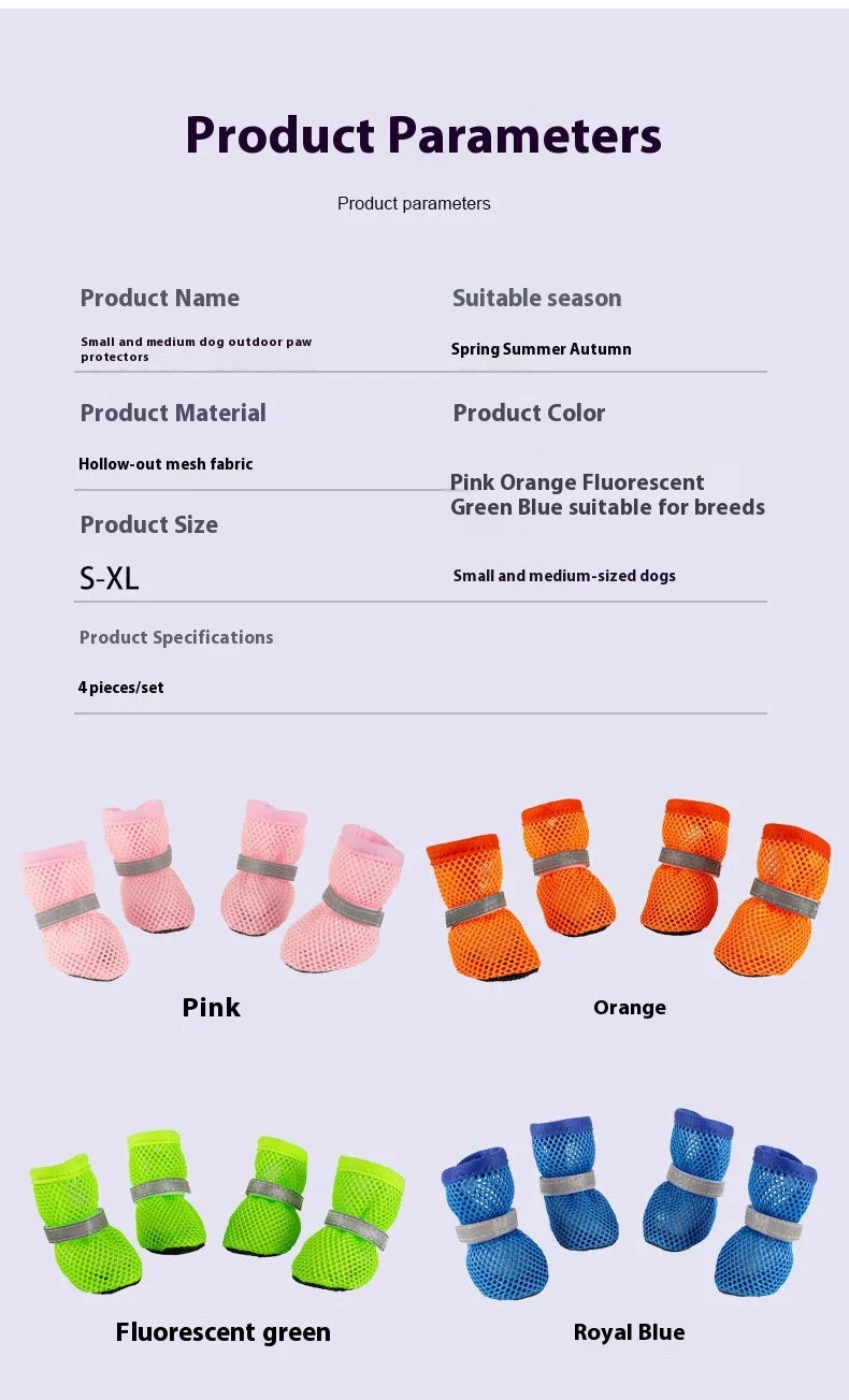 KinzoPaws Summer Breathable Mesh & Anti-Slip  Dog Shoes