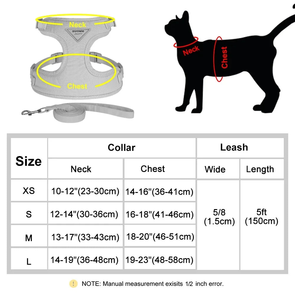 KinzoPaws Breathable Mesh Cat Harness and Leash Set