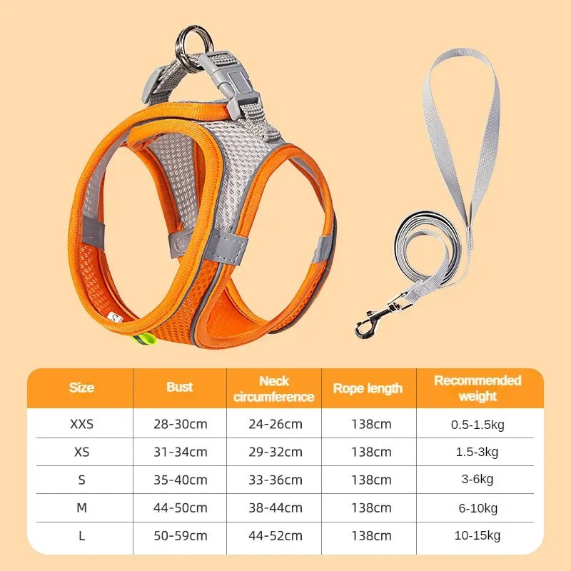 KinzoPaws Reflective  Vest for small dogs Dog Harness Small Dogs