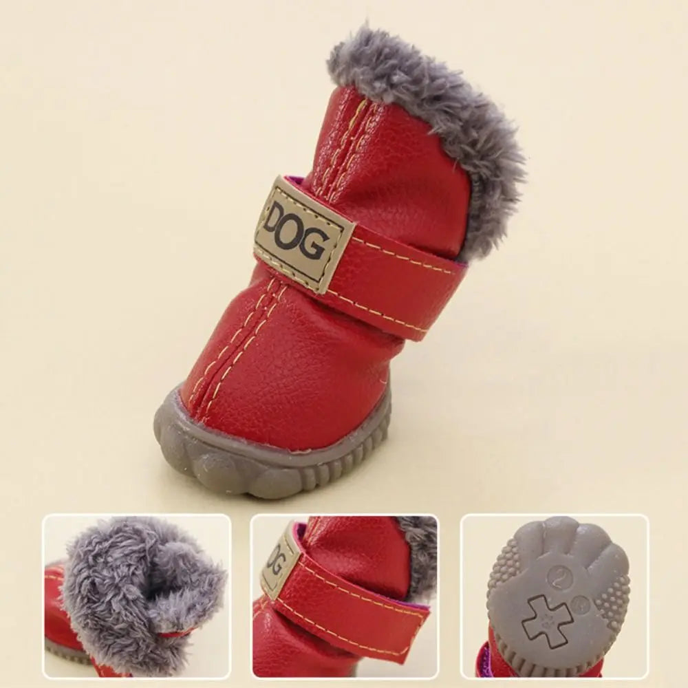 KinzoPaws 4Pcs Non-SlipSnow Winter Dog Boots