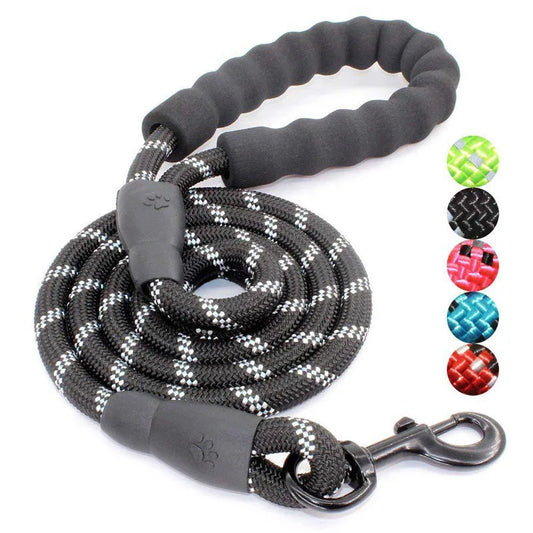 KinzoPaws 1.5m Reflective Padded Dog Leash for All Sizes