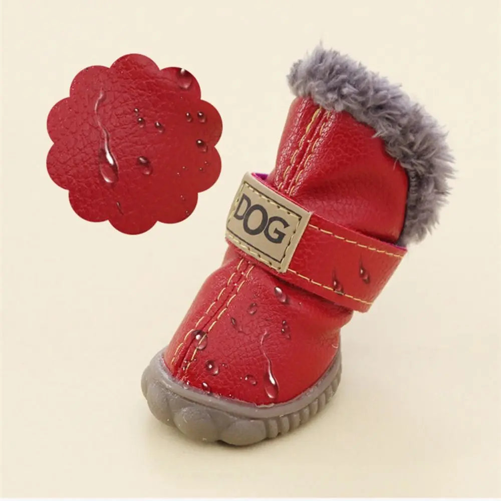 KinzoPaws 4Pcs Non-SlipSnow Winter Dog Boots