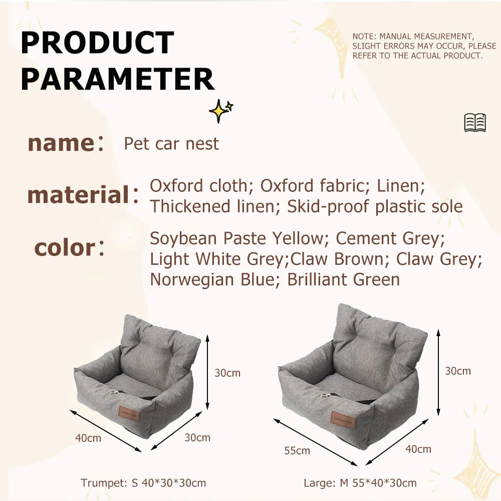 KinzoPaws Waterproof Dog Car Safety Seat